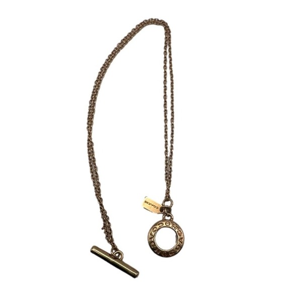 Coach Gold Toned Open Circle Double Strand Toggle Bracelet - Picture 3 of 4